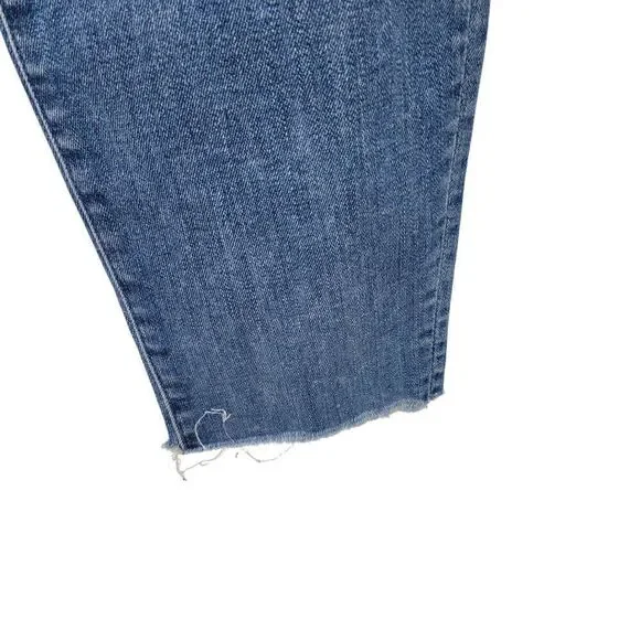 Mother‎ The Stunner Ankle Fray Graffiti Girl Jeans 29 Medium Wash